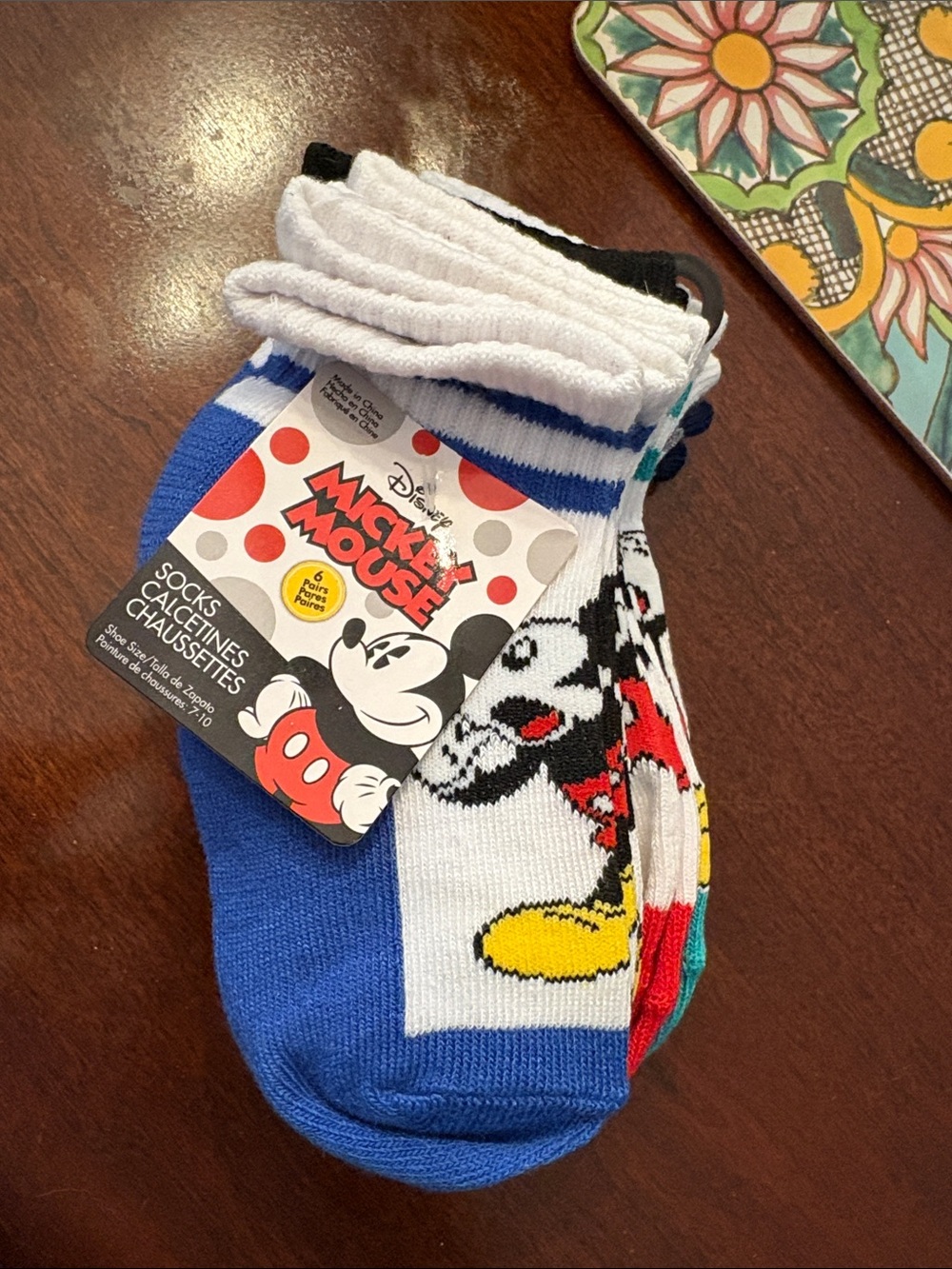 NWT Planet Sox Disney Mickey Mouse Little Boys’ Crew Socks Multicolor 6 Pack